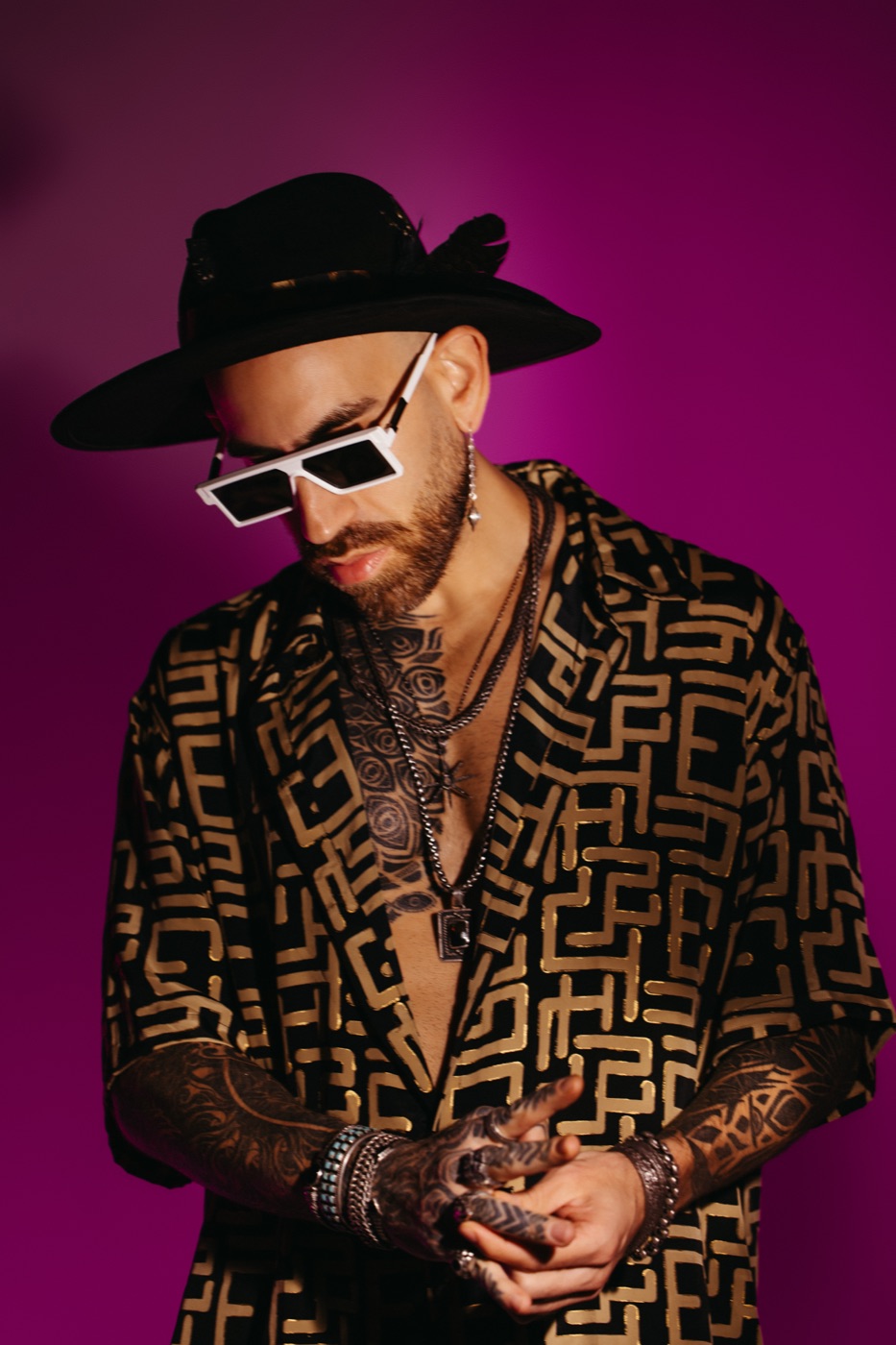Aaron Sevilla behind the decks at a festival